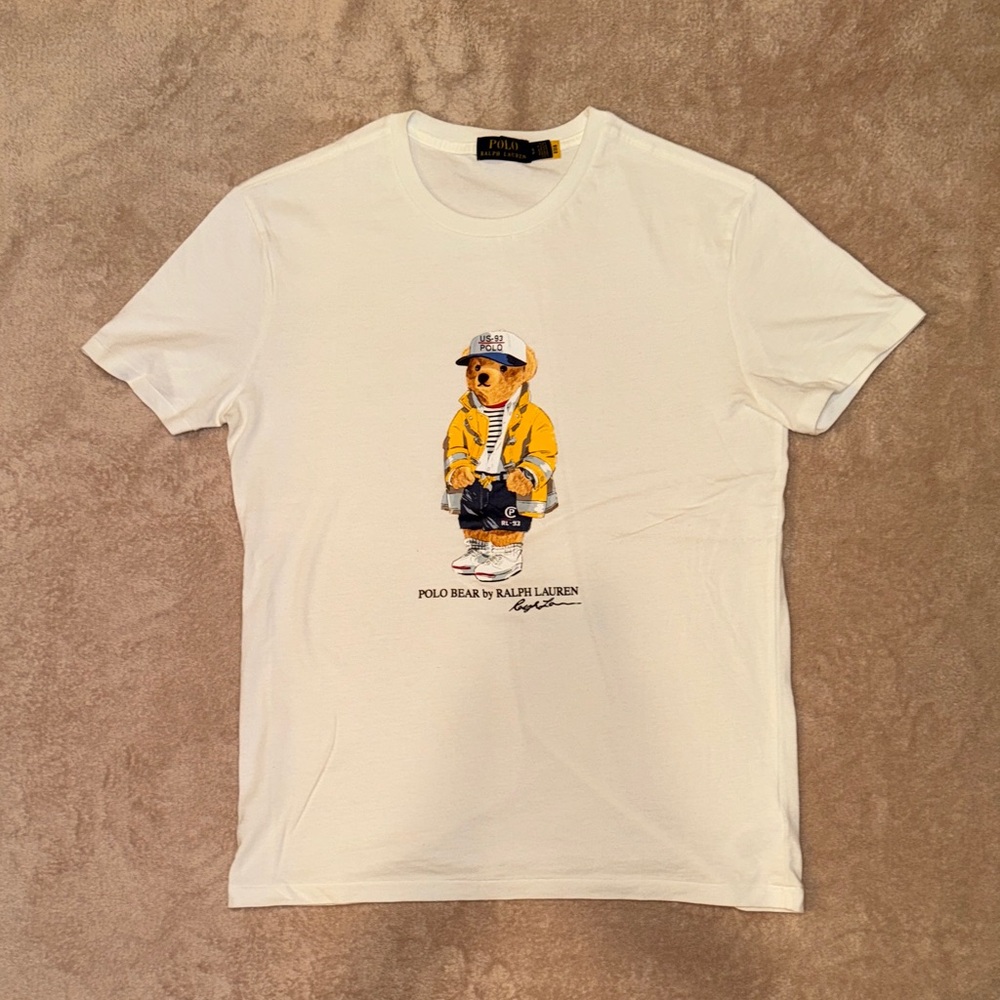 White polo t shirt/Graphic tee/Champion T shirt